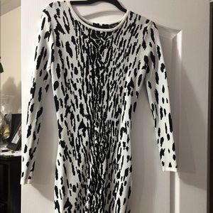 Stylish Black and White Patterned Dress